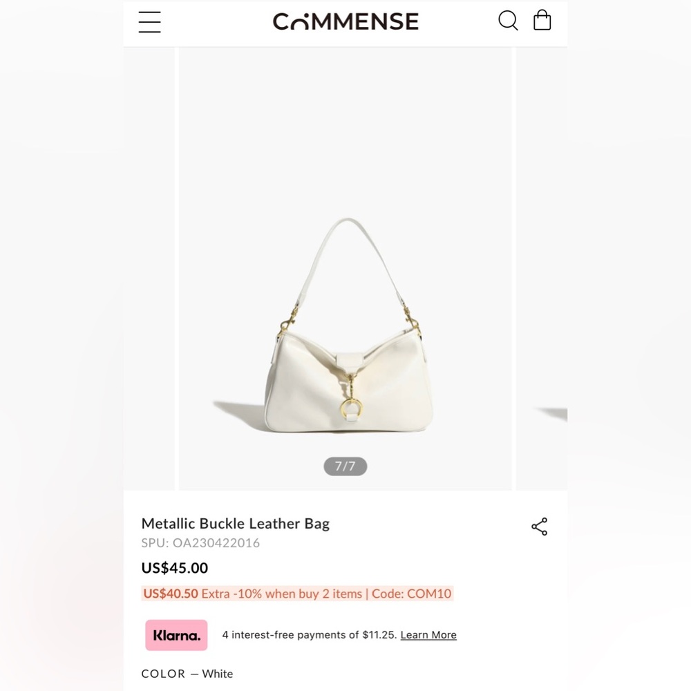 Spacious cream and gold purse with detachable strap. Never used! - Picture 2 of 5